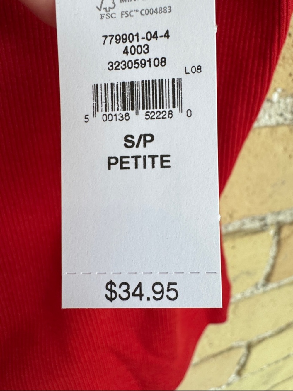 NWT GAP Red Ribbed Square-Neck Tank - Picture 4 of 5